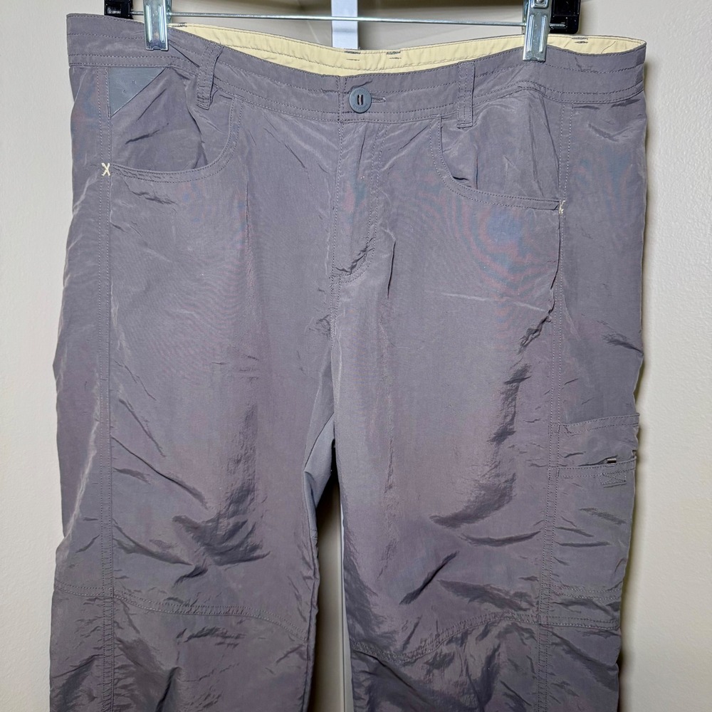 Patagonia Womens Grey Nylon Hiking Cargo Pants Size 12 Straight Leg Quick Dry